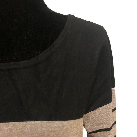 Spense Black‎ and Gray Striped Dress Long Sleeve Dress Size Medium - Picture 5 of 11